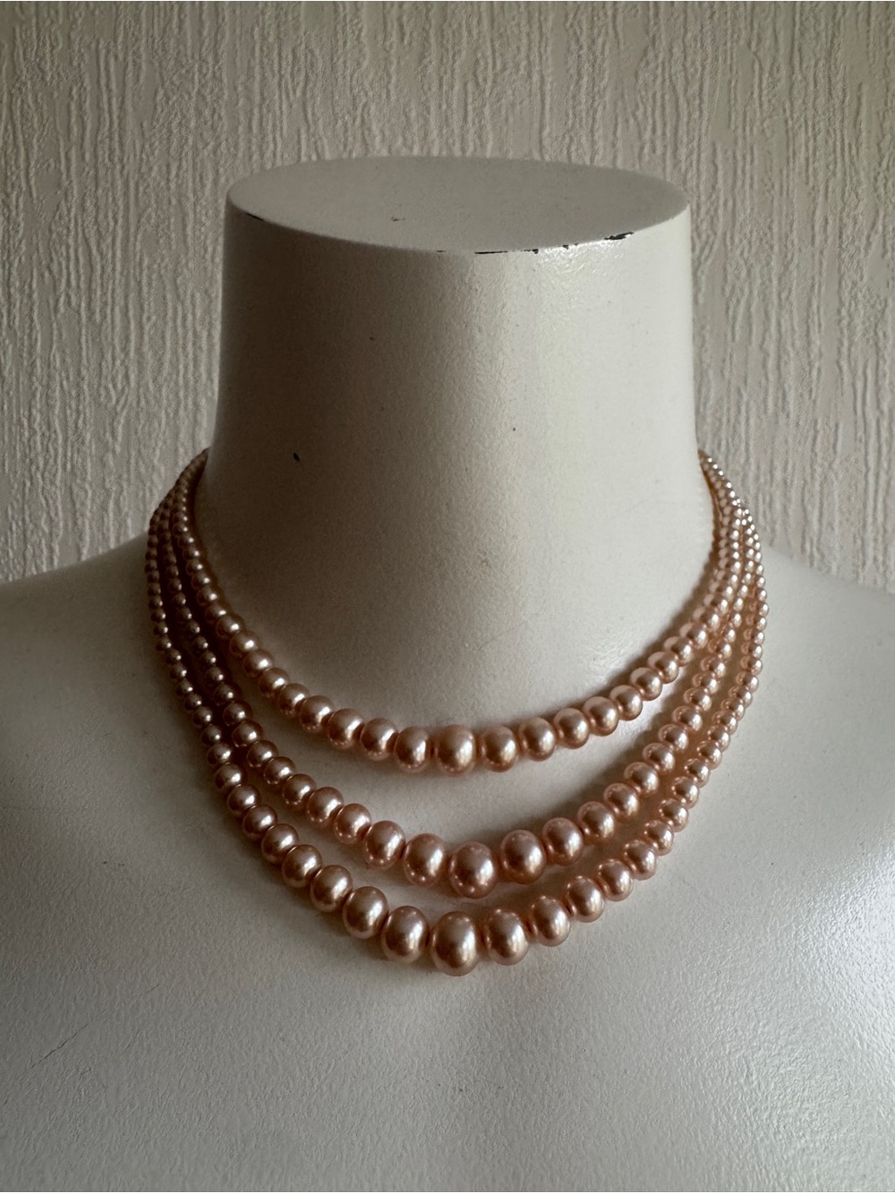 Vintage Tri Strand Pearl Necklace